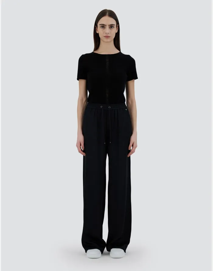 Herno TROUSERS IN NEW SATIN EFFECT Black Women Trousers