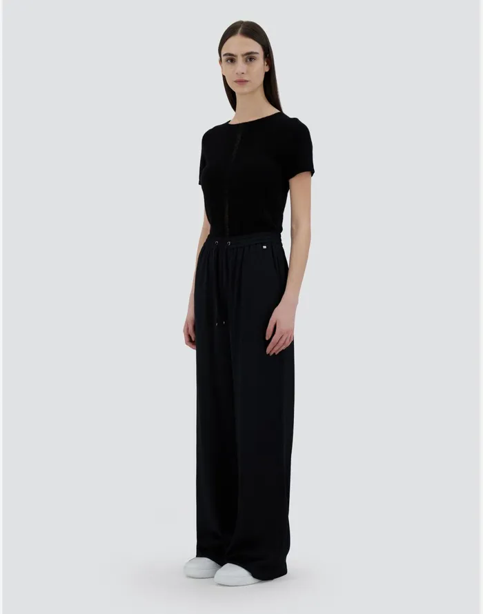 Herno TROUSERS IN NEW SATIN EFFECT Black Women Trousers
