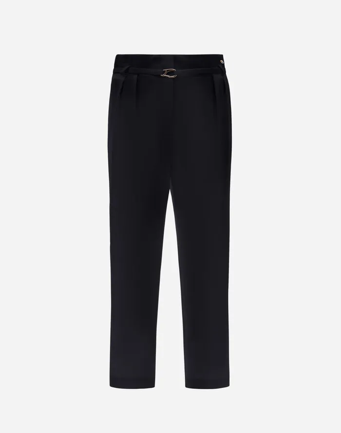 Herno TROUSERS IN STRUCTURED NYLON Black Women Trousers
