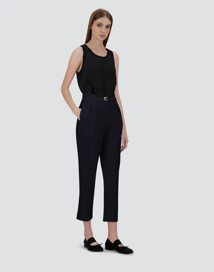 Herno TROUSERS IN STRUCTURED NYLON Black Women Trousers