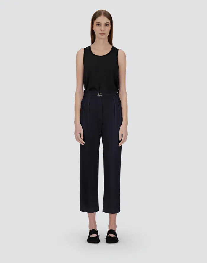 Herno TROUSERS IN STRUCTURED NYLON Black Women Trousers