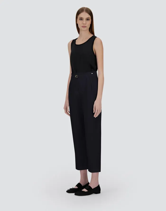 Herno TROUSERS IN STRUCTURED NYLON Black Women Trousers
