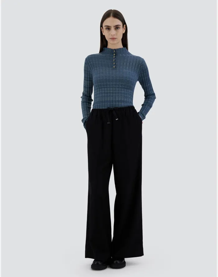 Herno TROUSERS IN WINTER TOUCH Black Women Trousers