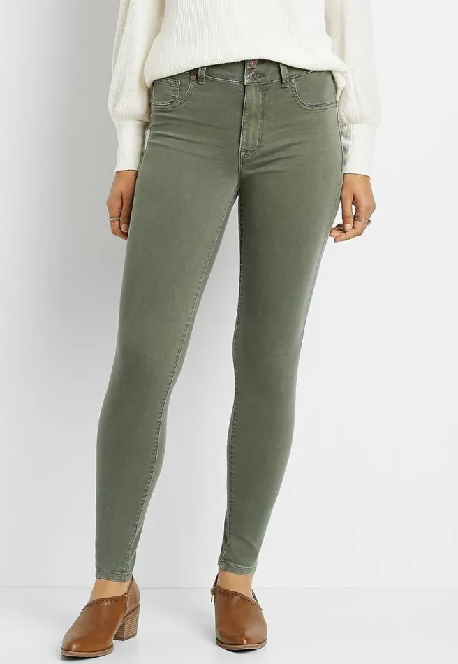 High Rise Double Button Jegging Made With RepreveandReg Women Maurices Jeans