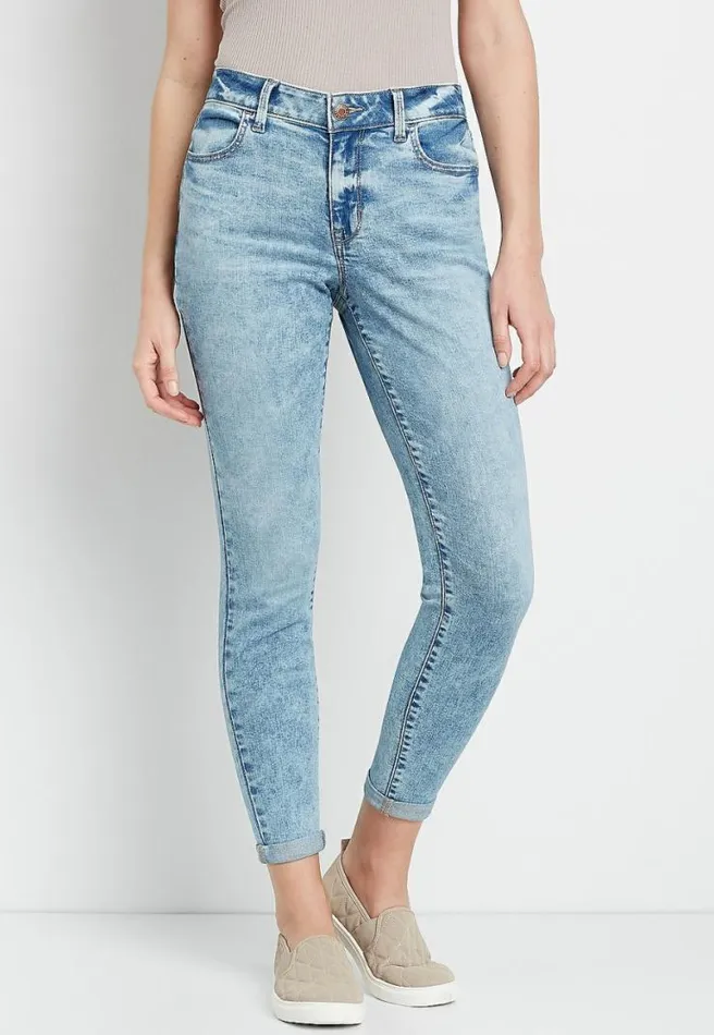 High Rise Medium Marble Wash Jegging Women Maurices Jeans
