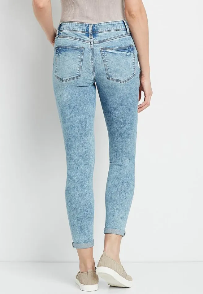 High Rise Medium Marble Wash Jegging Women Maurices Jeans