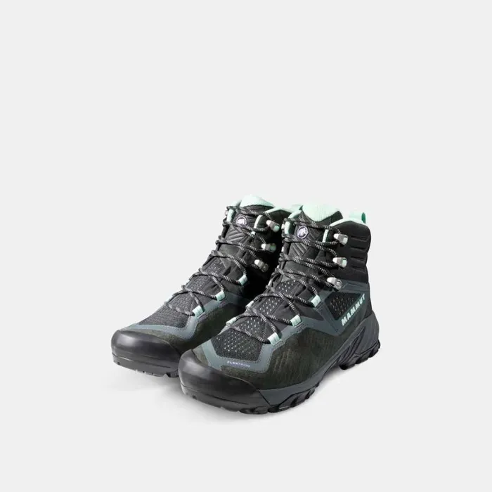 Hiking Shoes Women Mammut Sapuen High GTX Dark Steelneo Mint