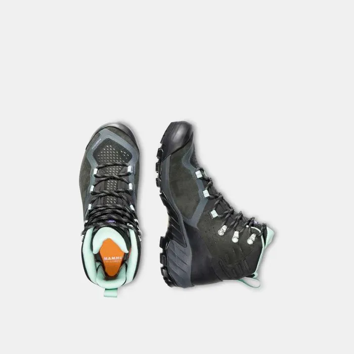 Hiking Shoes Women Mammut Sapuen High GTX Dark Steelneo Mint
