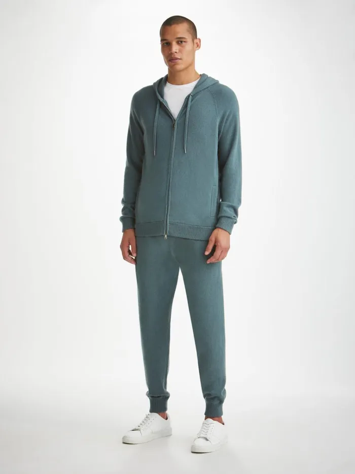 Hooded Tops Men Derek Rose Hoodie Finley Cashmere Teal