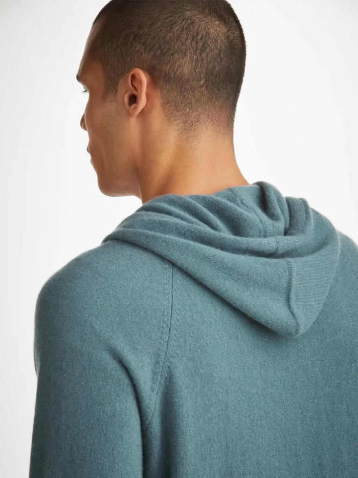 Hooded Tops Men Derek Rose Hoodie Finley Cashmere Teal