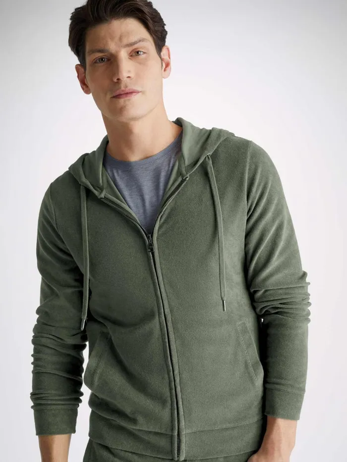 Hooded Tops Men Derek Rose Hoodie Isaac Terry Cotton Soft Green