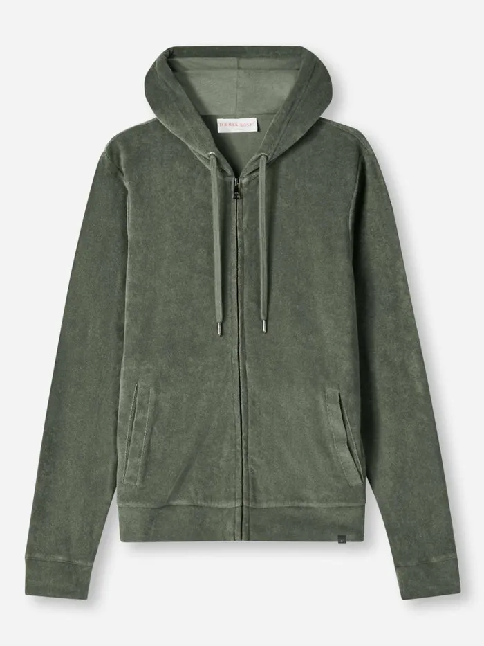 Hooded Tops Men Derek Rose Hoodie Isaac Terry Cotton Soft Green