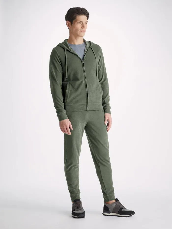 Hooded Tops Men Derek Rose Hoodie Isaac Terry Cotton Soft Green