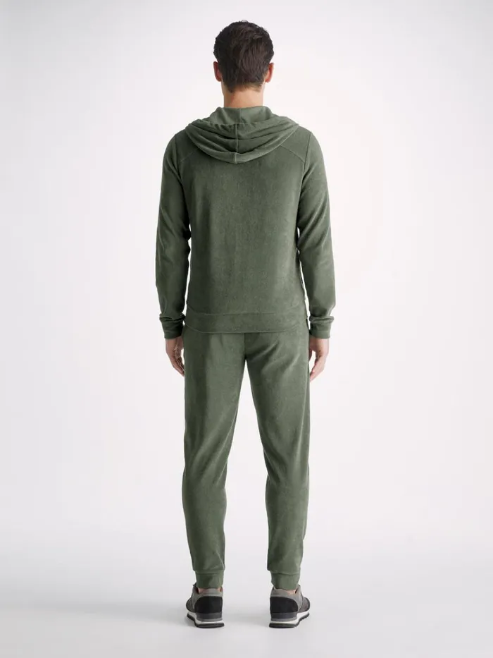 Hooded Tops Men Derek Rose Hoodie Isaac Terry Cotton Soft Green
