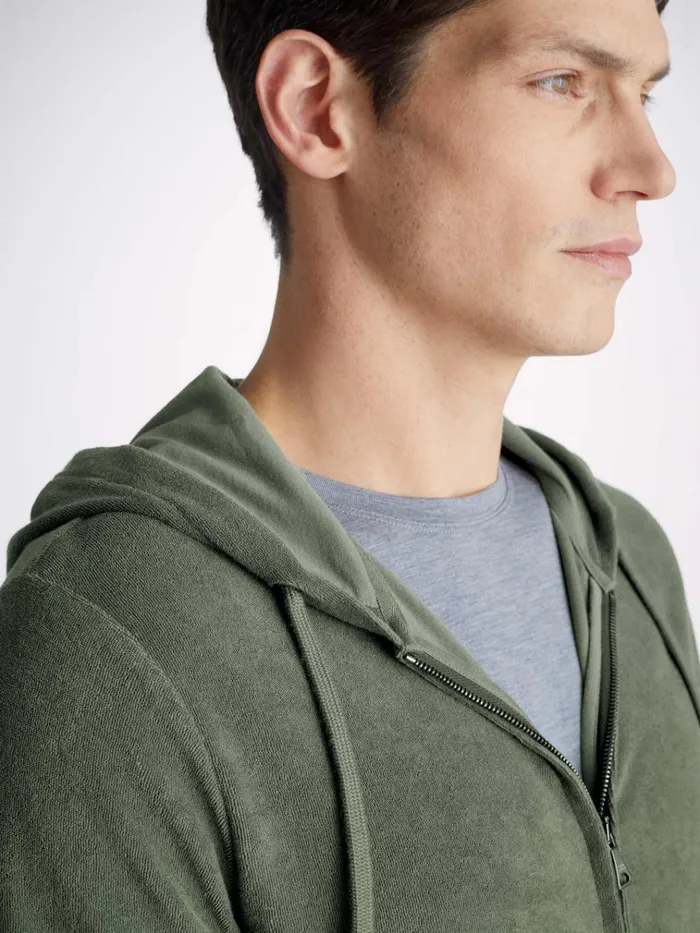 Hooded Tops Men Derek Rose Hoodie Isaac Terry Cotton Soft Green