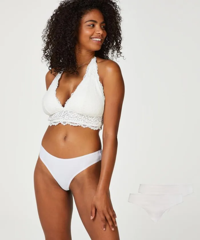 Hunkemller 2 Cotton Thongs Kim 8211 White White 8211 Women