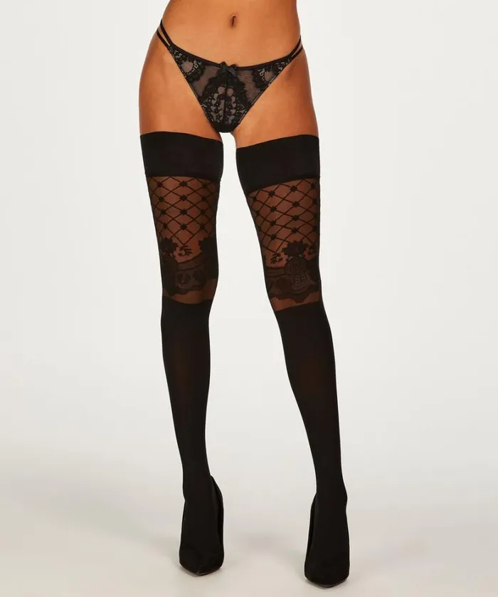 Hunkemller 20 Denier HoldUps Opulence 8211 Black Black 8211 Women Hunkemller 20 Denier HoldUps Opulence 8211 Black Black 8211 Women