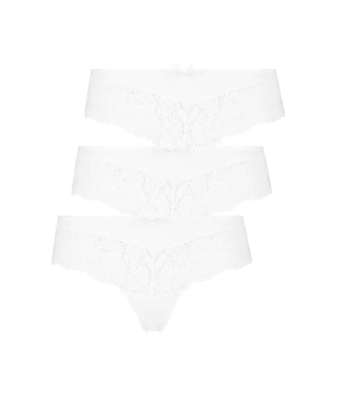 Hunkemller 3pack Brazilian Shorts Valencia 8211 White White 8211 Women
