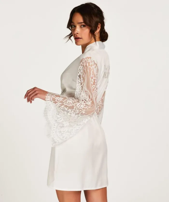 Hunkemller Bride Satin Kimono 8211 White White 8211 Women Hunkemller Bride Satin Kimono 8211 White White 8211 Women