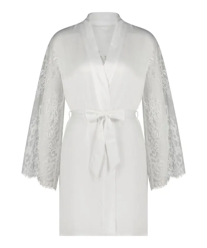 Hunkemller Bride Satin Kimono 8211 White White 8211 Women Hunkemller Bride Satin Kimono 8211 White White 8211 Women