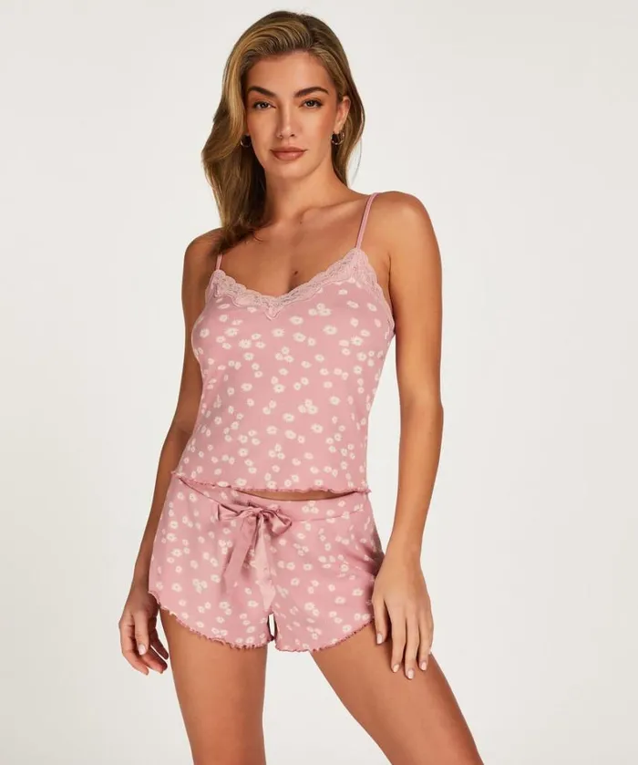 Hunkemller Cami Rib Lace Top 8211 Pink Pink 8211 Women Hunkemller Cami Rib Lace Top 8211 Pink Pink 8211 Women