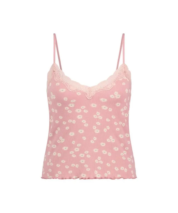 Hunkemller Cami Rib Lace Top 8211 Pink Pink 8211 Women Hunkemller Cami Rib Lace Top 8211 Pink Pink 8211 Women