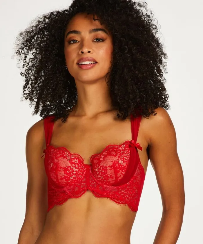 Hunkemller Elissa Padded Longline Underwired Bra 8211 Red 8211 Women