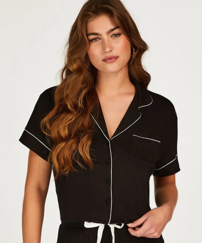Hunkemller Essential Jersey ShortSleeved Jacket 8211 Black Black 8211 Women