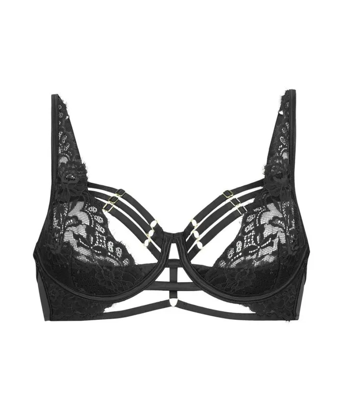 Hunkemller Iggy HalfPadded Cup Underwired Longline Bra 8211 Black Black 8211 Women