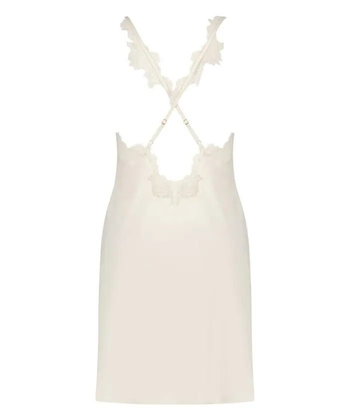 Hunkemller Lace Satin Slip Dress 8211 White White 8211 Women Hunkemller Lace Satin Slip Dress 8211 White White 8211 Women