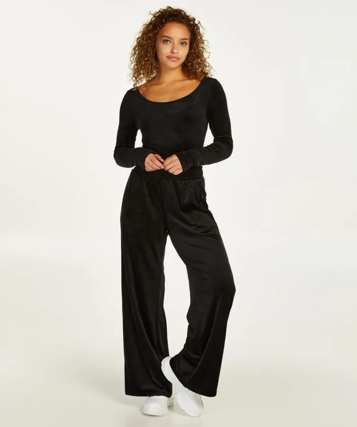 Hunkemller Longsleeveed Velour Bodysuit 8211 Black Black 8211 Women Hunkemller Longsleeveed Velour Bodysuit 8211 Black Black 8211 Women