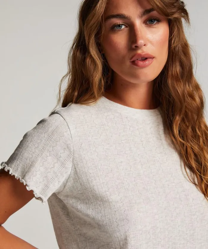 Hunkemller LooseFitting ShortSleeved Pyjama Top 8211 Beige Beige 8211 Women Hunkemller LooseFitting ShortSleeved Pyjama Top 8211 Beige Beige 8211 Women