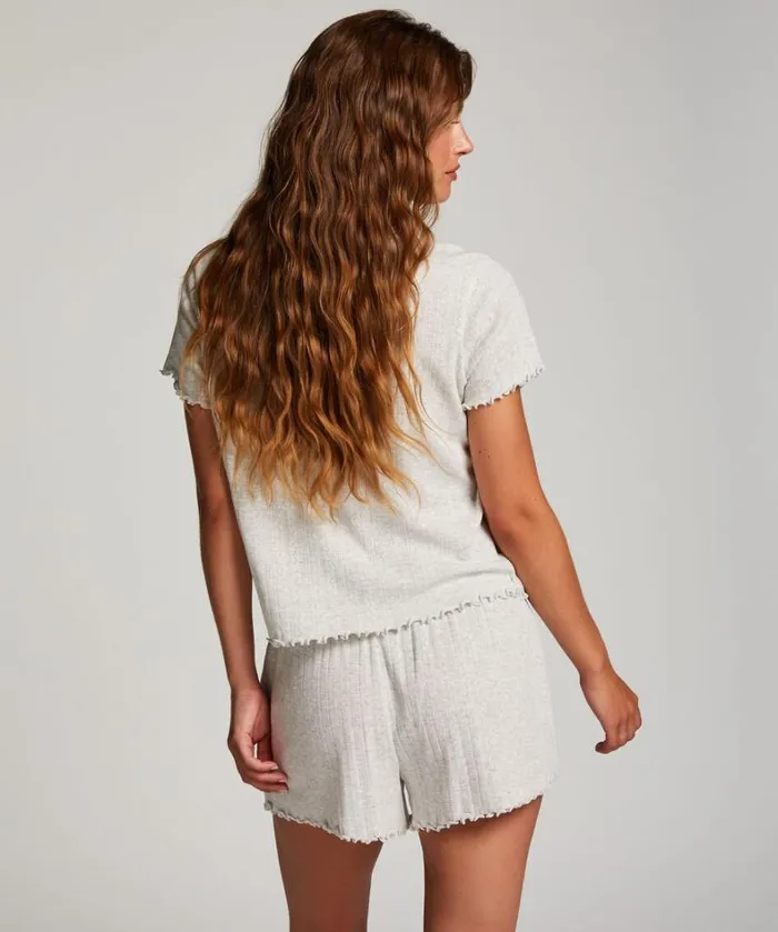 Hunkemller LooseFitting ShortSleeved Pyjama Top 8211 Beige Beige 8211 Women Hunkemller LooseFitting ShortSleeved Pyjama Top 8211 Beige Beige 8211 Women