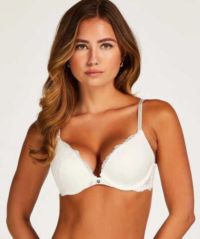 Hunkemller Marine Padded PushUp Underwired Bra 8211 White White 8211 Women