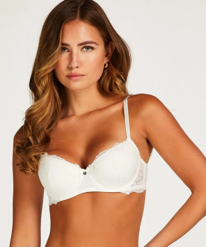 Hunkemller Marine Padded Underwired Bra 8211 White White 8211 Women