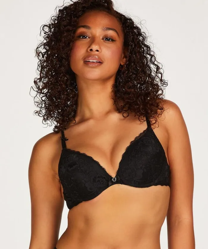 Hunkemller Maya Padded Underwired PushUp Bra 8211 Black Black 8211 Women