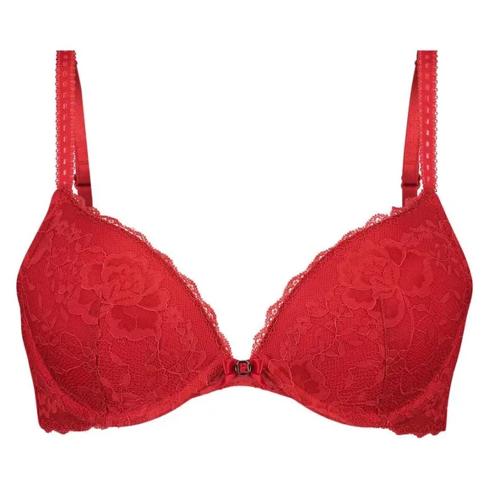 Hunkemller Maya Padded Underwired PushUp Bra 8211 Red Red 8211 Women Hunkemller Maya Padded Underwired PushUp Bra 8211 Red Red 8211 Women
