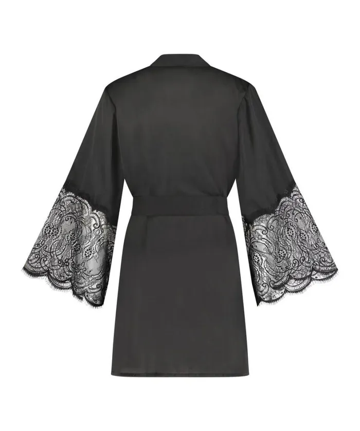 Hunkemller Satin Kimono 8211 Black Black 8211 Women Hunkemller Satin Kimono 8211 Black Black 8211 Women
