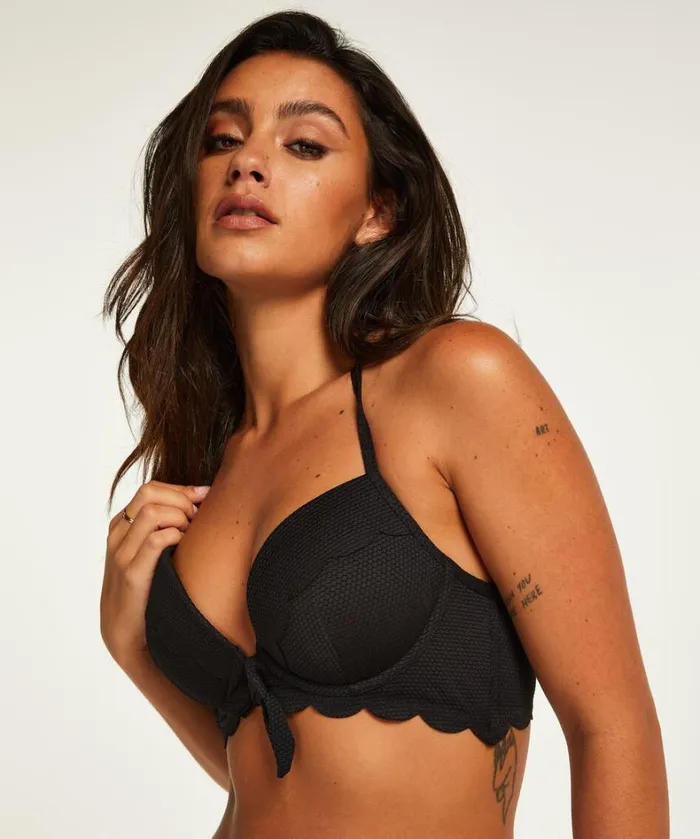 Hunkemller Scallop Pushup Underwired Bikini Top Cup A 8211 E 8211 Black Black 8211 Women Hunkemller Scallop Pushup Underwired Bikini Top Cup A 8211 E 8211 Black Black 8211 Women