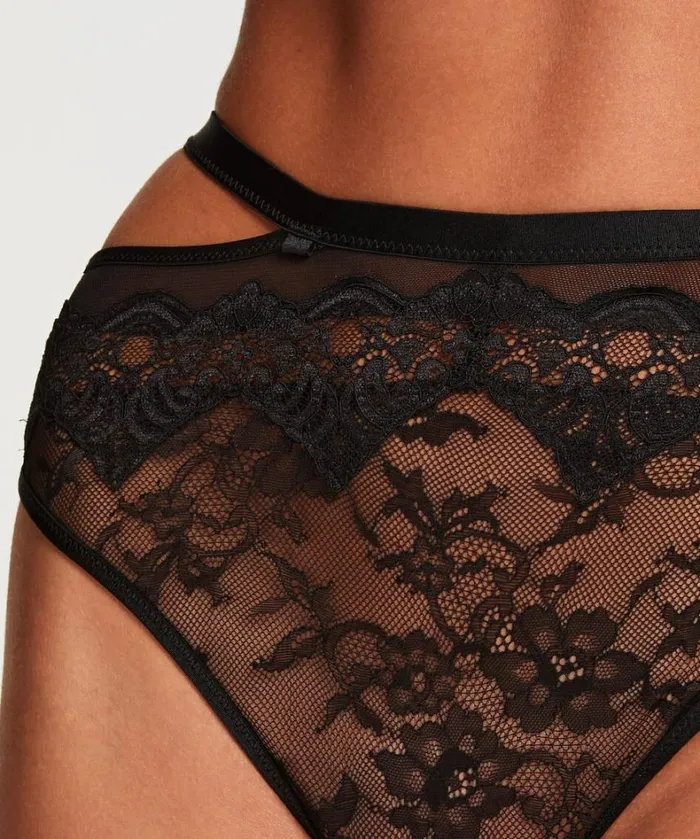 Hunkemller Sienna High Leg Thong 8211 Black Black 8211 Women