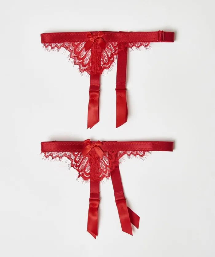 Hunkemller Suspender Cuffs 8211 Red Red 8211 Women Hunkemller Suspender Cuffs 8211 Red Red 8211 Women