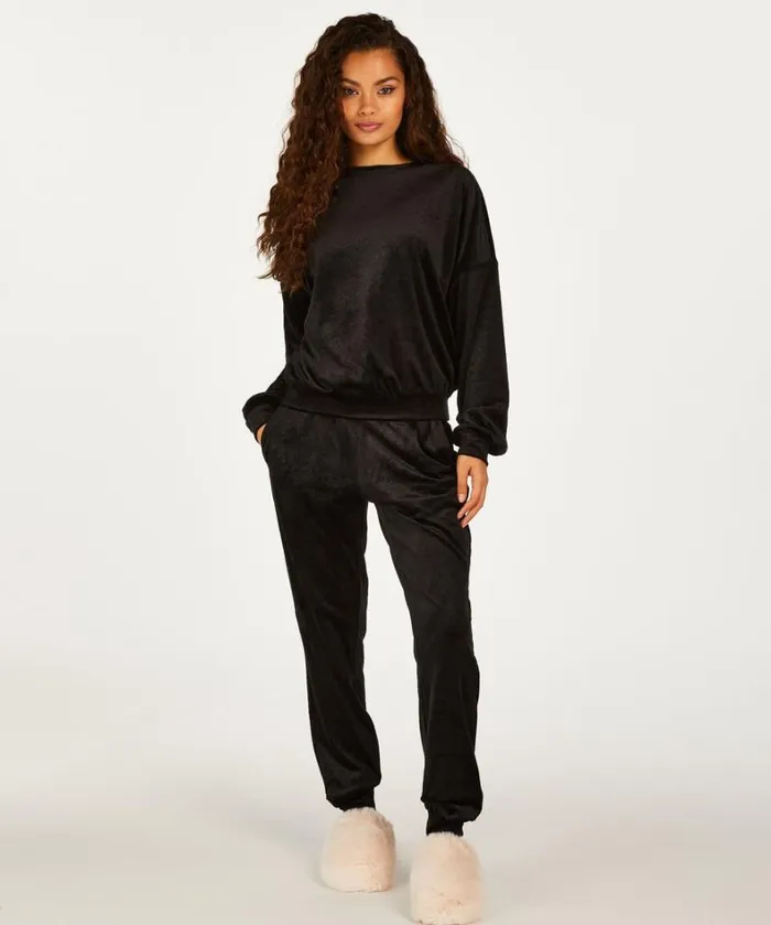Hunkemller Tall Velours Jogging Bottoms 8211 Black Black 8211 Women Hunkemller Tall Velours Jogging Bottoms 8211 Black Black 8211 Women
