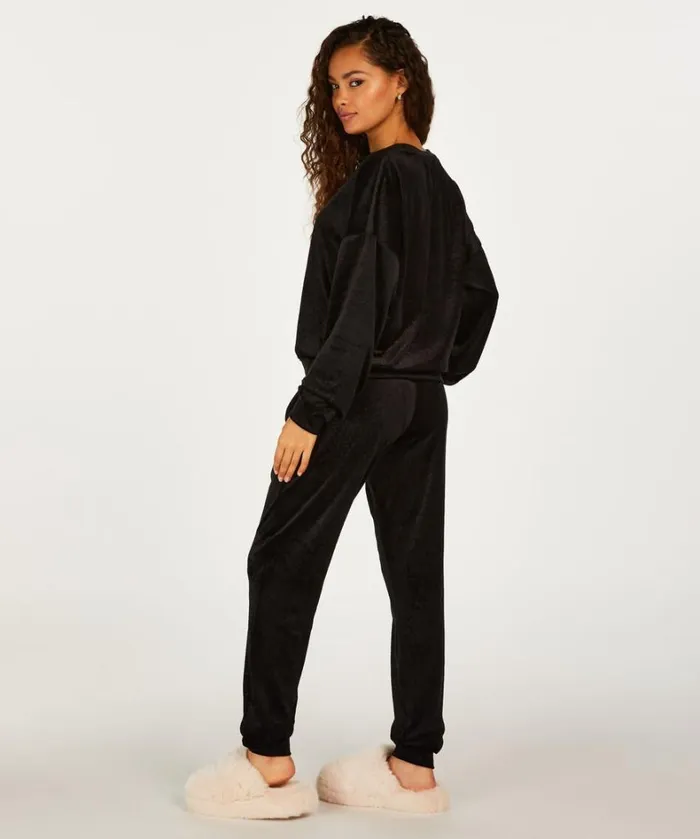 Hunkemller Tall Velours Jogging Bottoms 8211 Black Black 8211 Women Hunkemller Tall Velours Jogging Bottoms 8211 Black Black 8211 Women