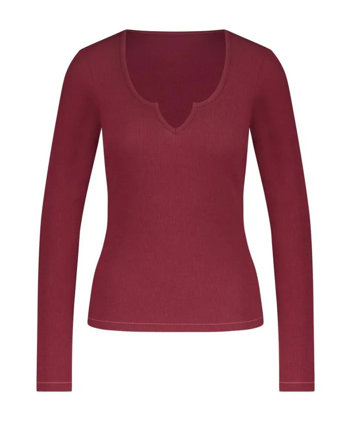 Hunkemller Top Vneck Long Sleeves 8211 Red Red 8211 Women Hunkemller Top Vneck Long Sleeves 8211 Red Red 8211 Women