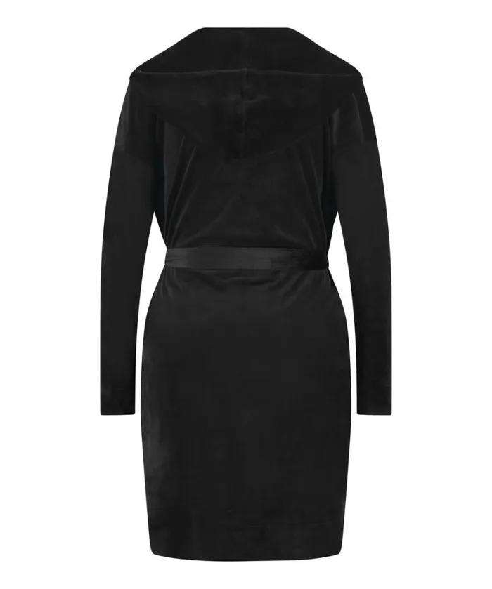 Hunkemller Velours Short Bathrobe 8211 Black Black 8211 Women Hunkemller Velours Short Bathrobe 8211 Black Black 8211 Women