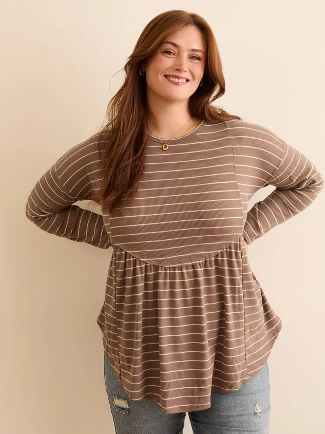 Huxley Waffle Long Sleeve Top Charcoal Women Altar039d State Tops