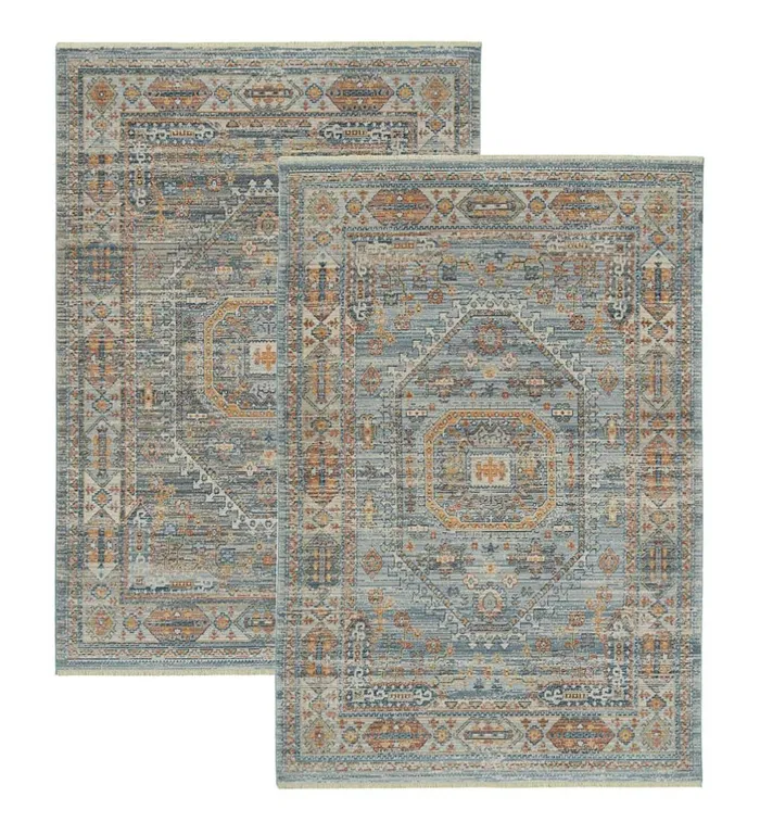 Indoor Living Strassburg Border Easy Care Polyester Rug Plow and Hearth Home Office