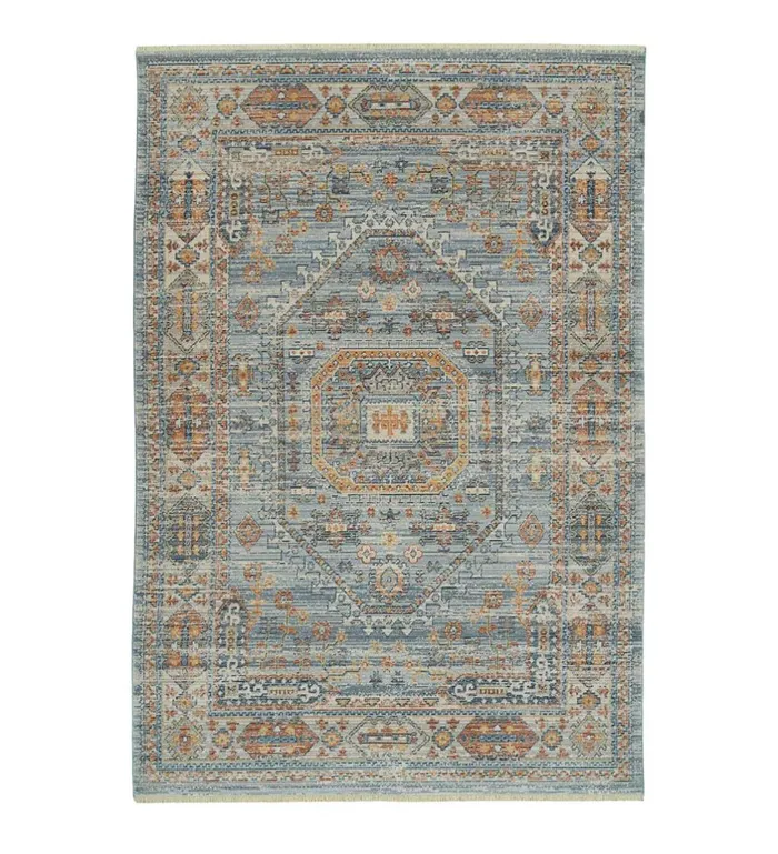 Indoor Living Strassburg Border Easy Care Polyester Rug Plow and Hearth Home Office