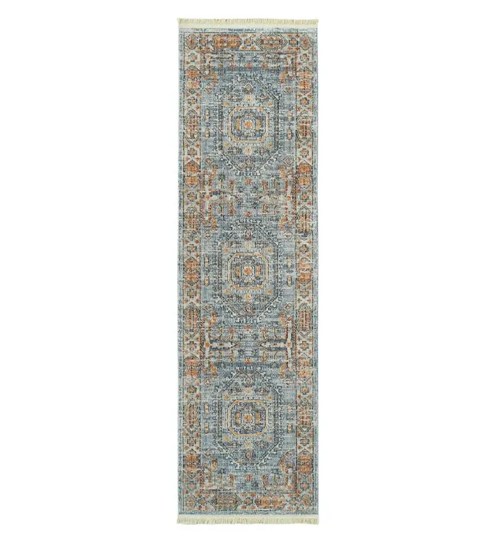 Indoor Living Strassburg Border Easy Care Polyester Rug Plow and Hearth Home Office