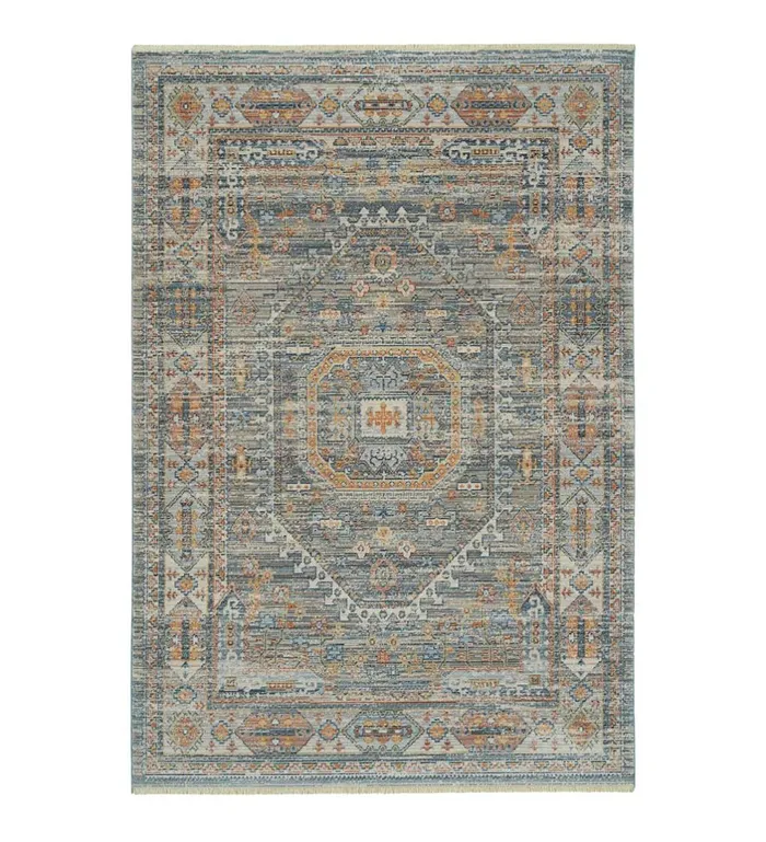 Indoor Living Strassburg Border Easy Care Polyester Rug Plow and Hearth Home Office